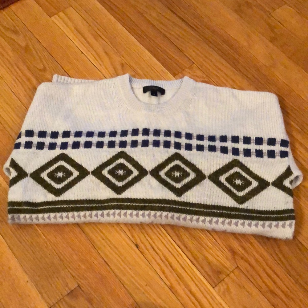 JCrew Blue Patterned Sweater